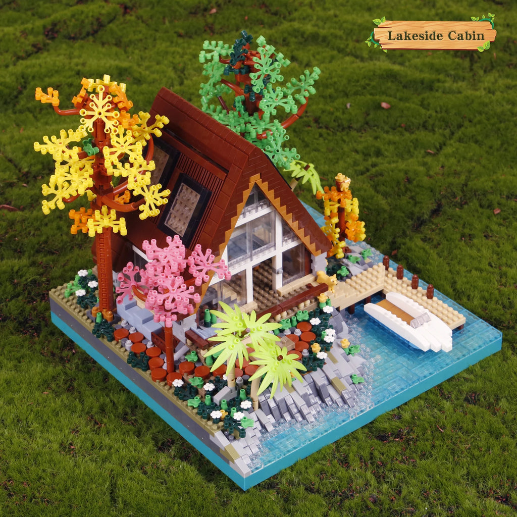 2688PCS Cretive Log Cabin House Building Blocks Street View Villa Country House Architecture Model Mini Brick Toys Kid For Gifts