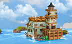 1881PCS Creative Fishing Village Cabin Building Blocks Seaport Wood House Assemble Micro Bricks Toys Gift For Children Kids