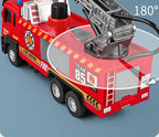1:50 Fire Truck Alloy Diecast Simulation Sprinkler Toy with Light Music Water Spray Rescue Car Children's Toy Firefighter Truck