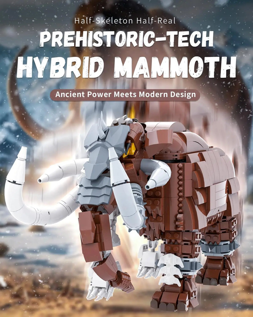 1310PCS Jurassic Mammoth Skeleton Building Blocks Ancient Animal Model Educational DIY Toy Birthday Gift For Boys Children