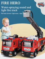 1:50 Fire Truck Alloy Diecast Simulation Sprinkler Toy with Light Music Water Spray Rescue Car Children's Toy Firefighter Truck