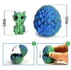 1/2Pcs Cute 3D Printed Dragon Eggs with Mini Dragon Surprise Toys for Kids Birthdays Party Favors Gifts Christmas Goodies Filler