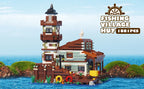 2689PCS Fishing Village House Building Blocks Micro Bricks Wood Cabin Assemble Architectural Toy Set Gift For Children Kids
