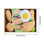 28PCS Felt  Combination Kitchen Food Toy Set Soft Hamburger Sandwich for Kids House Pretend Play Kitchen Toys Chirstmas Gifts