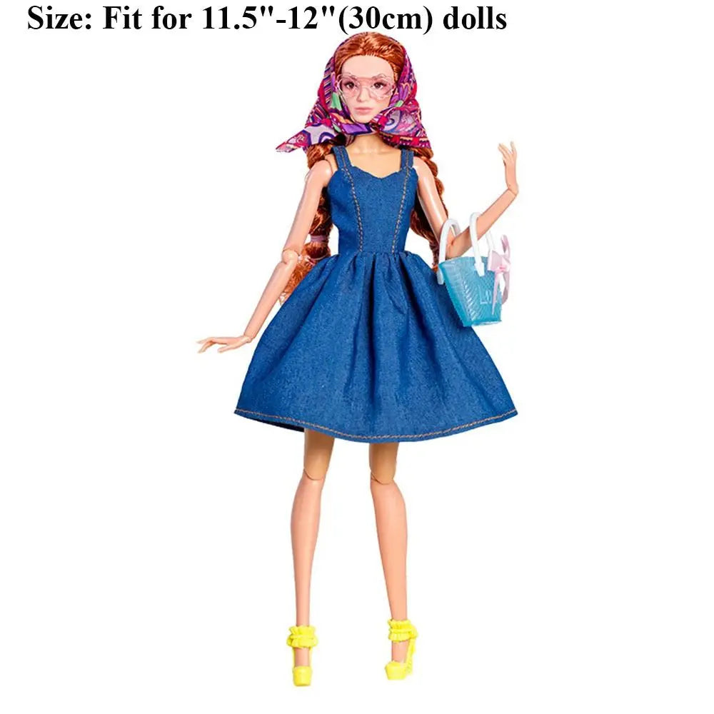 Fashion supermodel Doll Elegant Dress Casual Wears DIY Accessories Party Bags Doll Weaving Hats