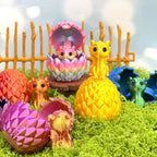 1/2Pcs Cute 3D Printed Dragon Eggs with Mini Dragon Surprise Toys for Kids Birthdays Party Favors Gifts Christmas Goodies Filler