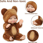 1/6 Pcs 4 Inch Mini Reborn Baby Dolls Toy Set Realistic Baby Doll with Cute Animal Clothes Gifts for Birthday Christmas Exquisit