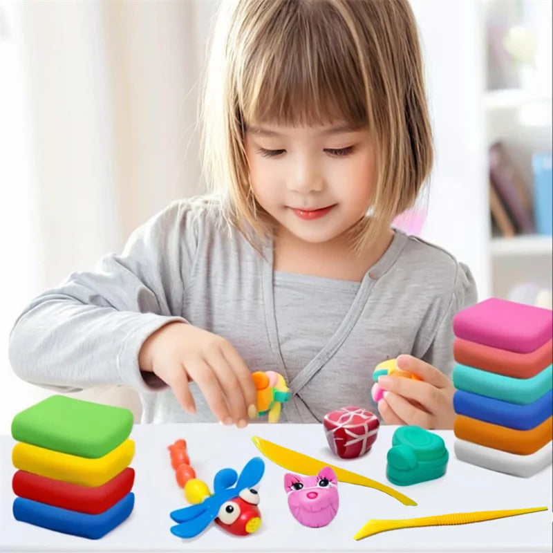 12/24/36 Color Clay Air-dried Clay Set Ultra Light Plastic Clay with Carving Tools DIY Crafts Toy Gifts for Friends Children