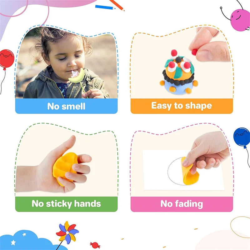 12/24/36 Color Clay Air-dried Clay Set Ultra Light Plastic Clay with Carving Tools DIY Crafts Toy Gifts for Friends Children