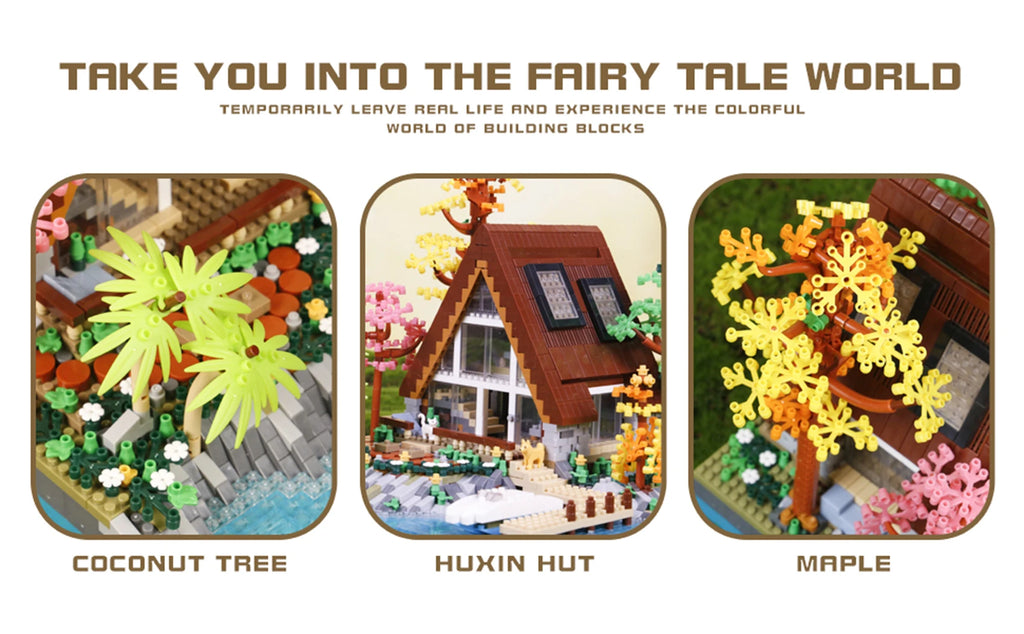 2688PCS Cretive Log Cabin House Building Blocks Street View Villa Country House Architecture Model Mini Brick Toys Kid For Gifts