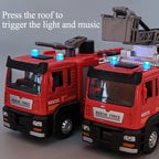 1:50 Fire Truck Alloy Diecast Simulation Sprinkler Toy with Light Music Water Spray Rescue Car Children's Toy Firefighter Truck