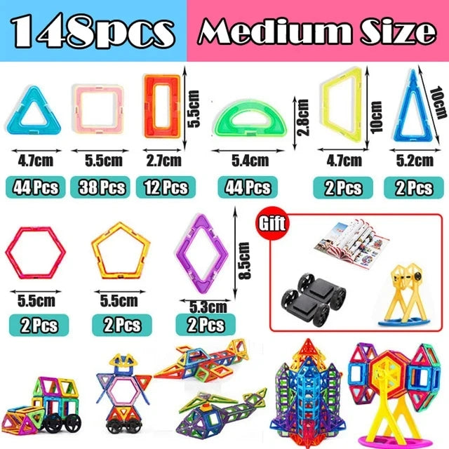 30-168pcs Magnetic Blocks Magnetic Designer Construction Set Educational Building Blocks Magnet Toys for Children Gifts