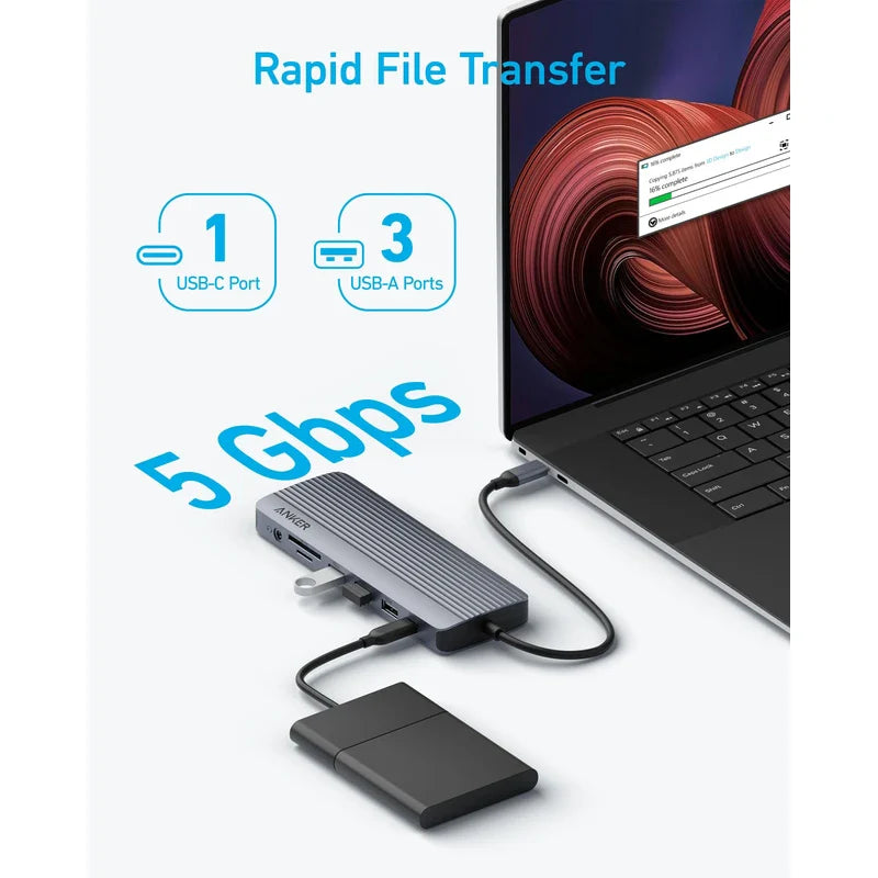 Anker Anker 14 in 1 USB C Docking Station,USB C Hub Triple Display, with 4K HDMI, 1080p VGA, 100W Power Delivery, 5Gbps USB-A/C Data Ports for MacBook, Dell XPS and More