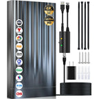 3200+ Miles Tv Antenna Indoor, 2025 Digital Antenna for Smart Tv Outdoor, Strongest HDTV Antenna for Local Channels with Amplifier, Signal Booster & 52FT Coax Cable/AC Adapter Support 8K 4K 1080p