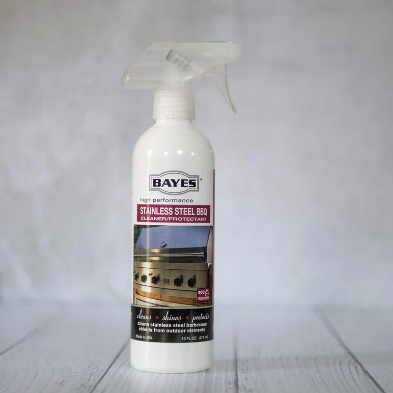 Bayes High-Performance Stainless Steel BBQ Cleaner, Polish, and Protectant - Cleans, Shines and Protects Exterior Stainless Steel Barbecue Surfaces, Shields from Outdoor Elements - 16 oz