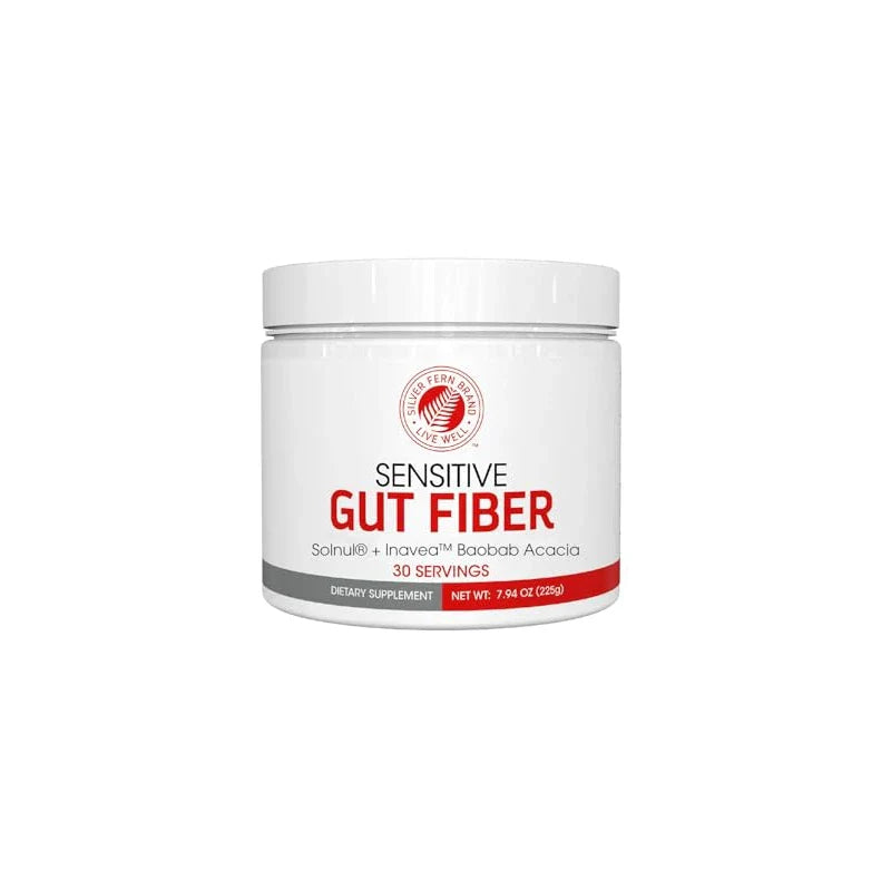 Silver Fern Sensitive Gut Fiber Supplement - Each Tub = 30 Scoops = 30 Day Supply - 6 Grams of Dietary Fiber Per Serving - with Galactomannan Guar Fiber, Baobab Fruit Powder (1 Tub)