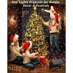Outdoor Star Lights Projector, AIRIVO White Laser Fairy Lights Projector, Christmas Snowfall Projector, 3 Lighting Modes Garden Lights Snowflake Projector with Remote Control for Home, Patio,Landscape