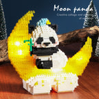 1288PCS Moon Panda Building Block Sets With LED Light, Mini Blocks Building Sets For Adults, Animal Night Lamp, Panda Night Light, DIY Bricks Gift For Adults