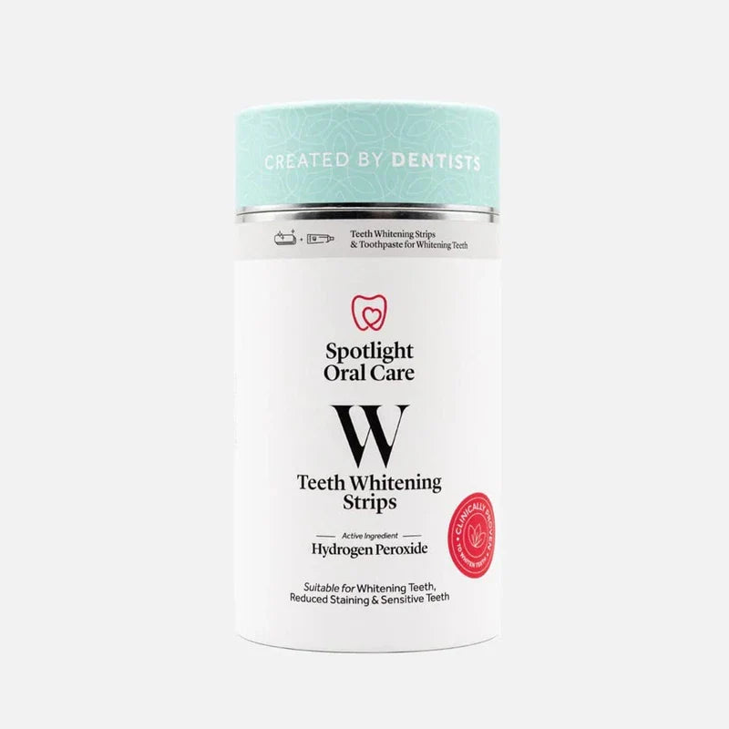 Spotlight Oral Care Teeth Whitening Strips | Gently Whitens Teeth Gradually & Safely | Active Ingredients Including Hydrogen Peroxide | Full 14-Day Course of Strips & 100 mL Whitening Toothpaste