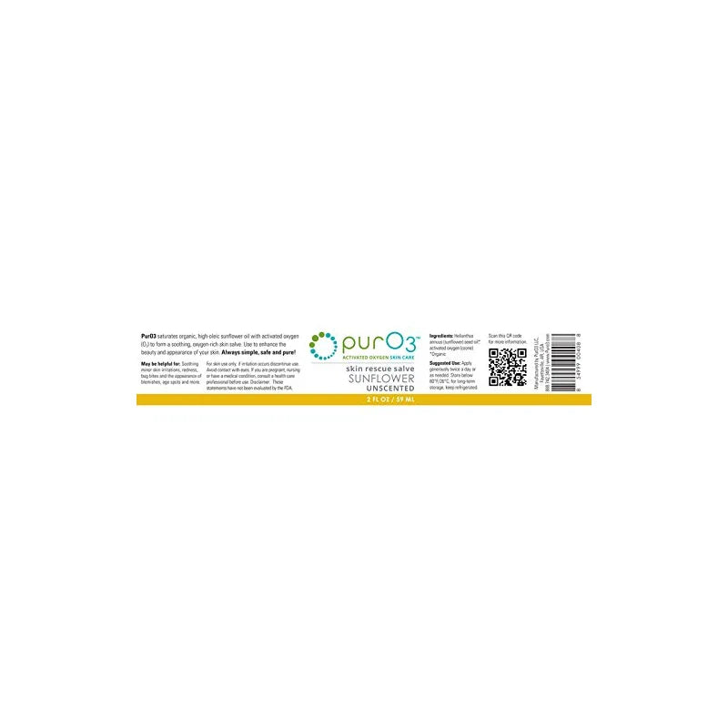 PurO3 Fully Ozonated Sunflower Oil - 2 oz - Glass Jars