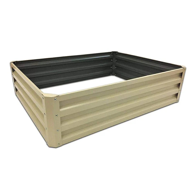 Stratco Raised Steel Metal Outdoor Decor Rectangular Tall Vegetable Garden Herb Bed Planter Box 20 Cubic Ft. Capacity, 46 x 35 x 12 Inches, Slate Gray