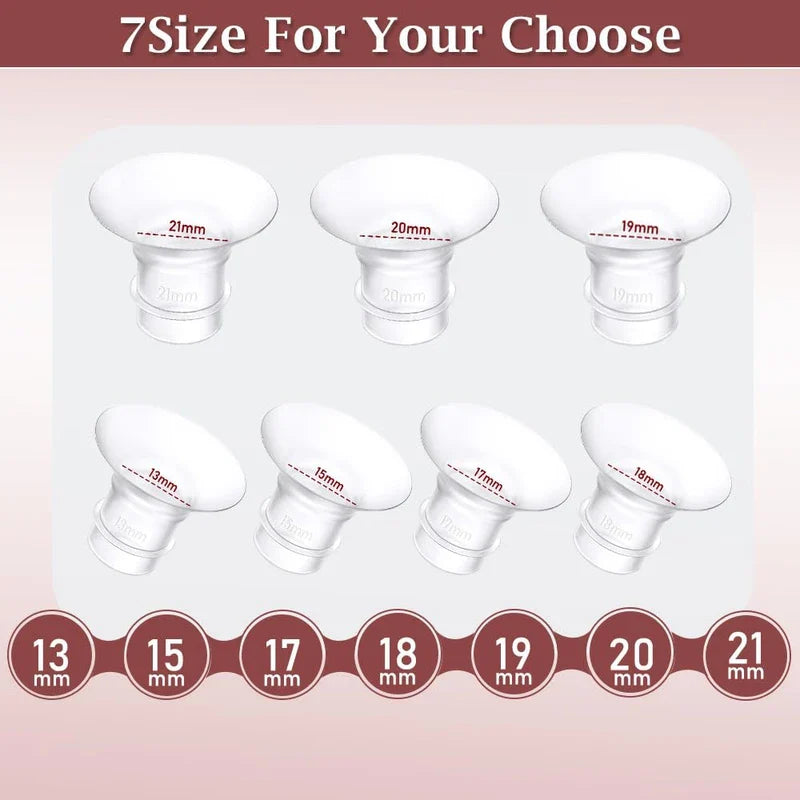 Flange Insert 14pcs 13/15/17/18/19/20/21mm*2 Compatible with Momcozy S12 Pro/S9 Pro/S10/S12/Spectra/Medela/Bellababy/Lansinoh/TSRETE/Willow 24mm Breast Pump,Reduce 24mm Tunnel Down to Correct Size