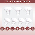Flange Insert 14pcs 13/15/17/18/19/20/21mm*2 Compatible with Momcozy S12 Pro/S9 Pro/S10/S12/Spectra/Medela/Bellababy/Lansinoh/TSRETE/Willow 24mm Breast Pump,Reduce 24mm Tunnel Down to Correct Size