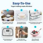 Ultimate Probiotic Yogurt Maker with Adjustable Temperature Control - Make Trillions of Live Probiotics - LIFETIME WARRANTY - material: With Eight 6oz Jars