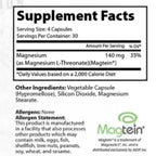 Ekko Magtein - Magnesium L Threonate 3rd Party Tested Edible Supplement - Servings: 240 caps / 60 servings, Magneisum Form: Magnesium L-Threonate (Magtein)