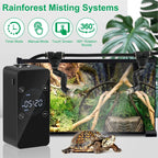 Updated Reptile Mister – Humidifier for Tanks, Amphibians, and Rainforest Plants with Timer and Manual Spray Functions
