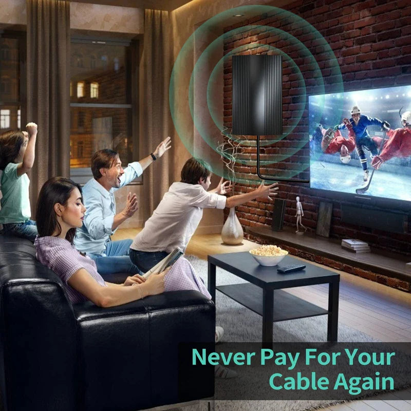 2024Upgraded TV Antenna Up 880+ Miles, Antenna Tv Digital HD Indoor Outdoor Digital Antenna for All TV Support 4K 1080P HD Powerful TV Antenna with Amplifier Signal Booster & Thick Coaxial Cable