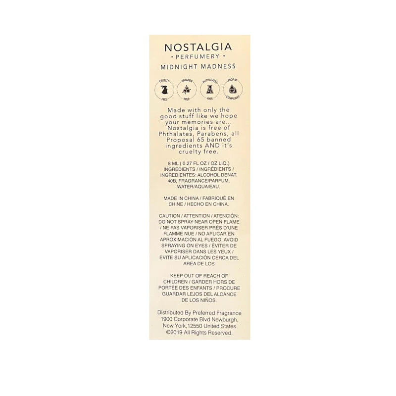 Nostalgia MIDNIGHT MADNESS Eau de Parfum for Men, 0.27 Fl Oz, Citrus, Sage, Sandalwood