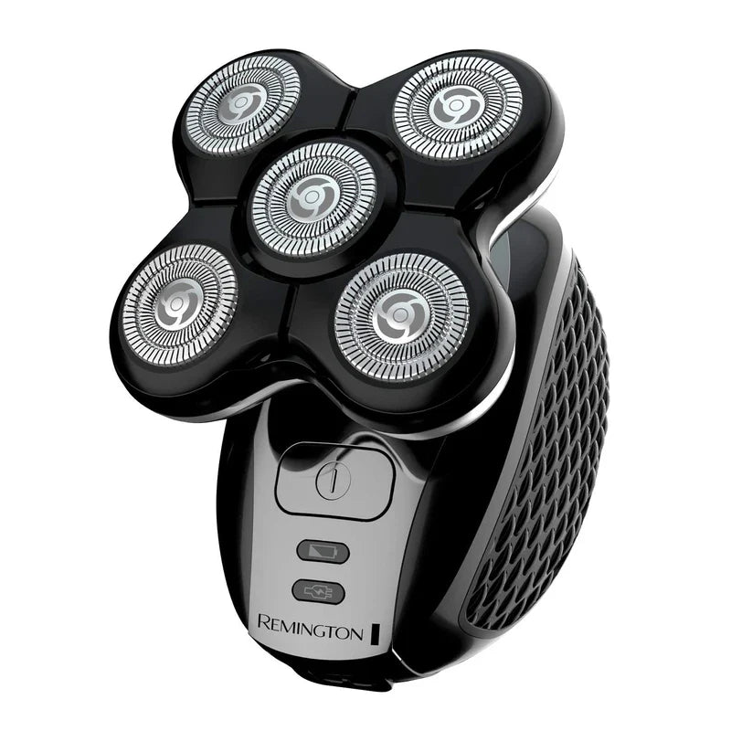 Remington RX5 Ultimate Head Shaver for Bald Men, Easy to Clean with Skin Close Results in Under 2 Minutes - XR1500 UK bathroom 2 pin plug, Black