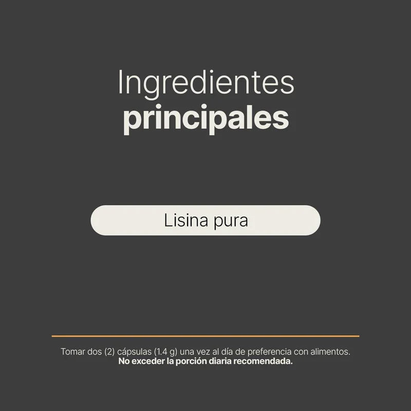 Lisina Pura de 240 cápsulas 14000 mg por porción. Aminoácido esencial. Ingredientes 100% Naturales. Pure Lysine B Life.