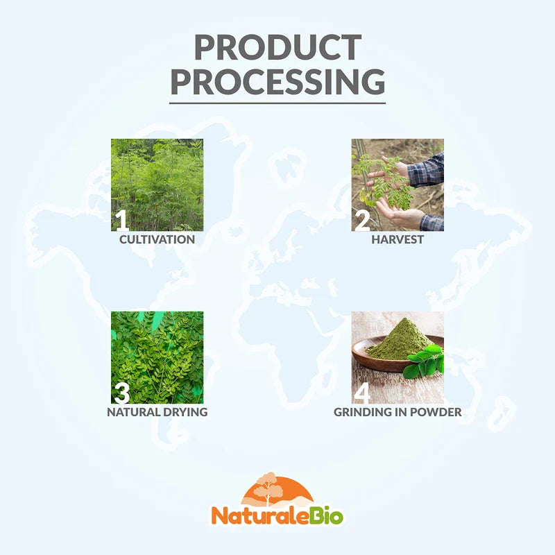 Organic Moringa Oleifera Leaf Powder - Premium Quality - 400g. Bio, Natural and Pure. Leaves Picked from The Moringa Oleifera Plant. NaturaleBio