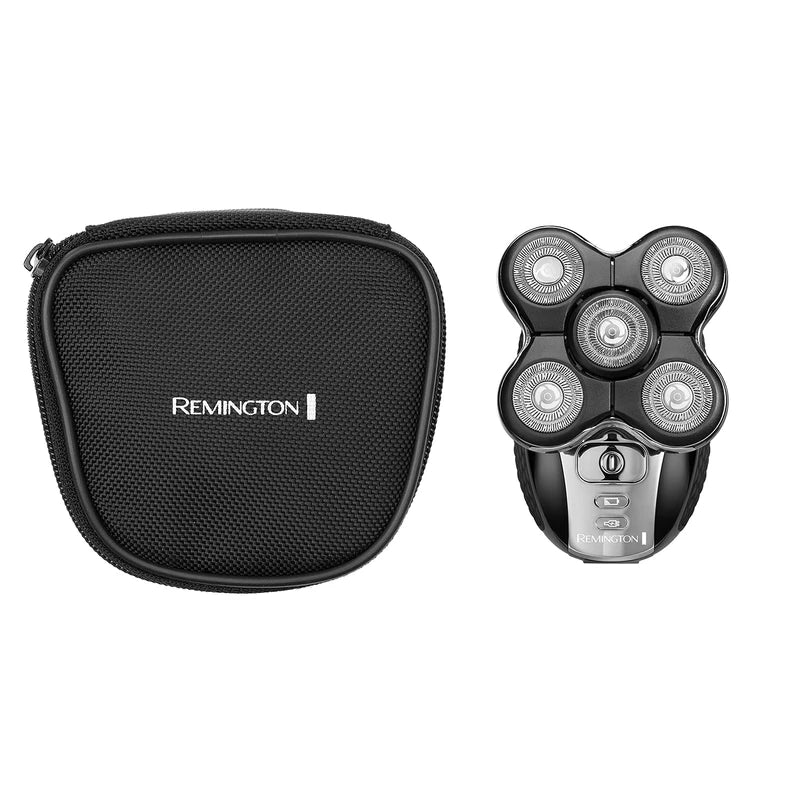 Remington RX5 Ultimate Head Shaver for Bald Men, Easy to Clean with Skin Close Results in Under 2 Minutes - XR1500 UK bathroom 2 pin plug, Black