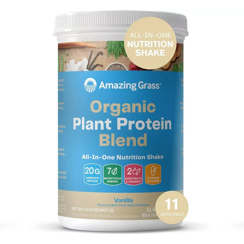 Amazing Grass  - Organic Vegan Plant Based Protein - CHOOSE SIZE & FLAVOR - 11 Servs - Vanilla