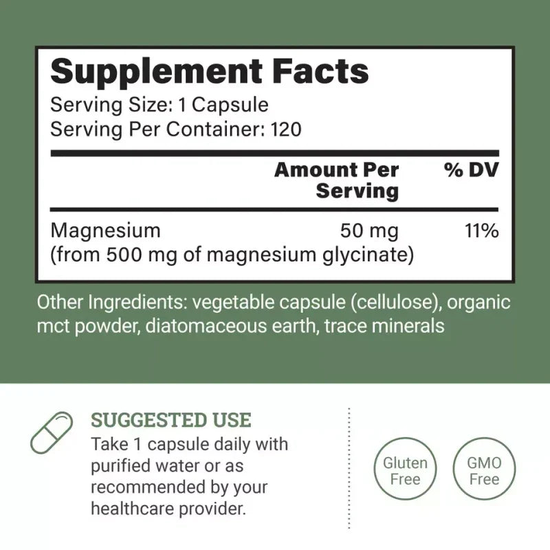 Pure Earth Harmony Pure Chelated Magnesium Glycinate 500 mg - 120 Capsules