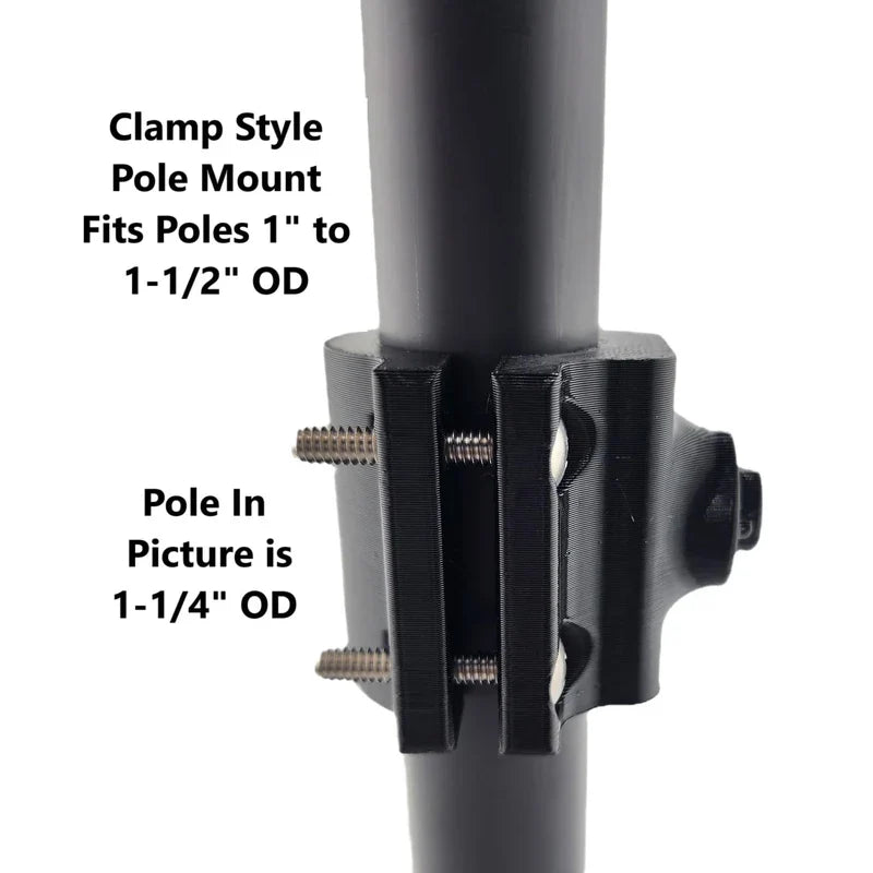 Transducer Mount for Lowrance Eagle Eye 9 - for 3/4" PVC, Summit or HDI Pole, Adjustable Clamp Style for 1" to 1.5" Pole (Clamp Style for 1" to 1.5" Pole)