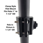Transducer Mount for Lowrance Eagle Eye 9 - for 3/4" PVC, Summit or HDI Pole, Adjustable Clamp Style for 1" to 1.5" Pole (Clamp Style for 1" to 1.5" Pole)