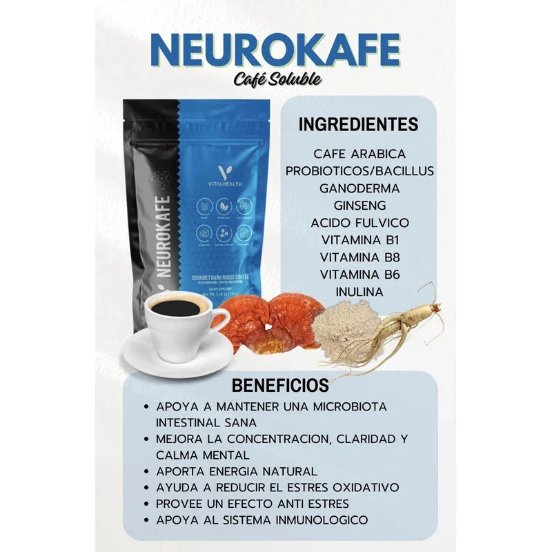 VITALHEALTH NEUROKAFE  With Natural Ingredients