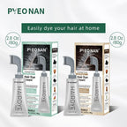 PYEONAN Hair Dye Professional Comb, Natural Plant Extracts, Black or Dark Brown Cream, 2 in 1 Dyeing & Haircare, Easy to Dye Healthy Coloring for Grey Hair 2.8Oz. /80g - Color: Dark Brown (1pc)