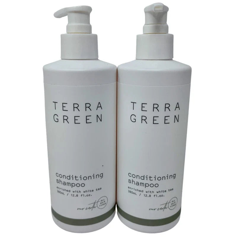 Terra Green 2 Bottles Terra Green White Tea Conditioning SHAMPOO 12.8oz - Wyndham Hotels NEW