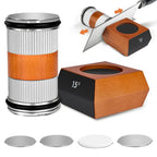 Knife Sharpener Tool,Upgraded Rolling Knife Sharpener Kit,Knife Sharpening with Diamond and Ceramic for Steel of Any Hardness,Kitchen Knives Sharpener Kit with 15 & 20 Degree Magnetic Angle (Silver)