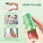 LcoLourx Green Tea Mask Stick for Face, Solid Mask,Poreless Deep Cleanse Green Tea Mask,Anti-Acne Oil Control&Improves Skin,Face Moisturizing(1PCS)