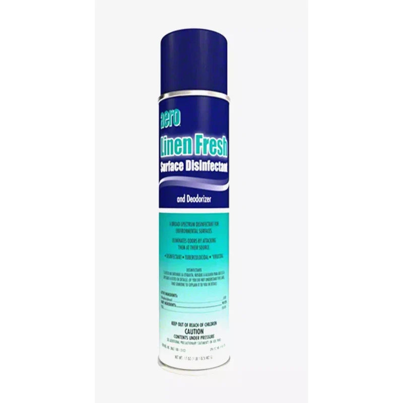 Aero Surface Disinfectant and Deodorizer, Linen Fresh Scent, 17-oz., aero Linen Fresh