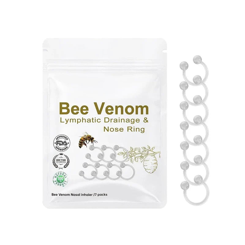 ANRUI 2024 Bee Nose Ring,Bee Venom Nasal Oil Ring, Bee Venom Nose Ring, Nasal Diffuser, Firming Nasal Oil Ring, Silicone Nose Inhaler Bundle