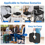 Adjustable Wheelchair Cushions for Tailbone Pain Relief Cushion, Pressure Relief Wheelchair Cushion, Donut Pillow for Hemorrhoids, Bedsores, Prostate, Tail Vertebrae，Sedentary Wheelchair (Black)