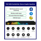 Decibelvibe TNZ SGE6 - Audio Graphic Equalizer with Rear RCA/3.5 Auxiliary Input and Output, Built-in Microphone, USB and Bluetooth Input, Preamp for Home Audio, DJ, HiFi Audio Setup (Gold)