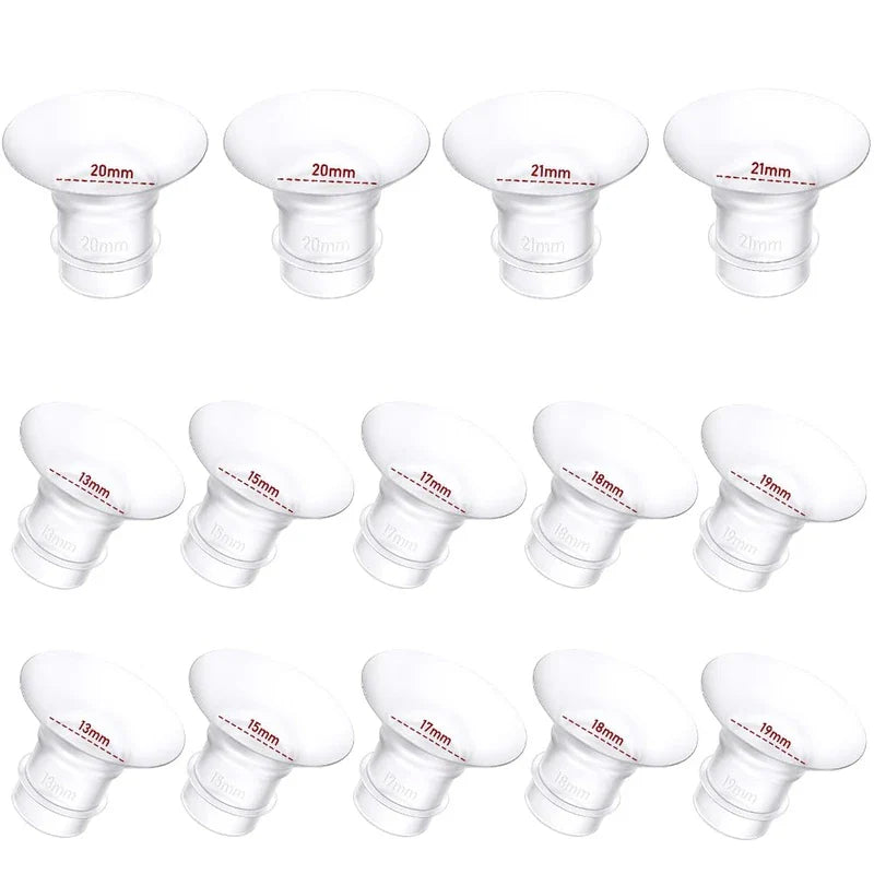 Flange Insert 14pcs 13/15/17/18/19/20/21mm*2 Compatible with Momcozy S12 Pro/S9 Pro/S10/S12/Spectra/Medela/Bellababy/Lansinoh/TSRETE/Willow 24mm Breast Pump,Reduce 24mm Tunnel Down to Correct Size